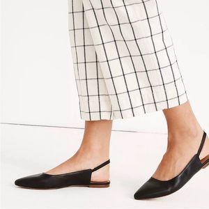 Madewell margot leather sling back flats in black